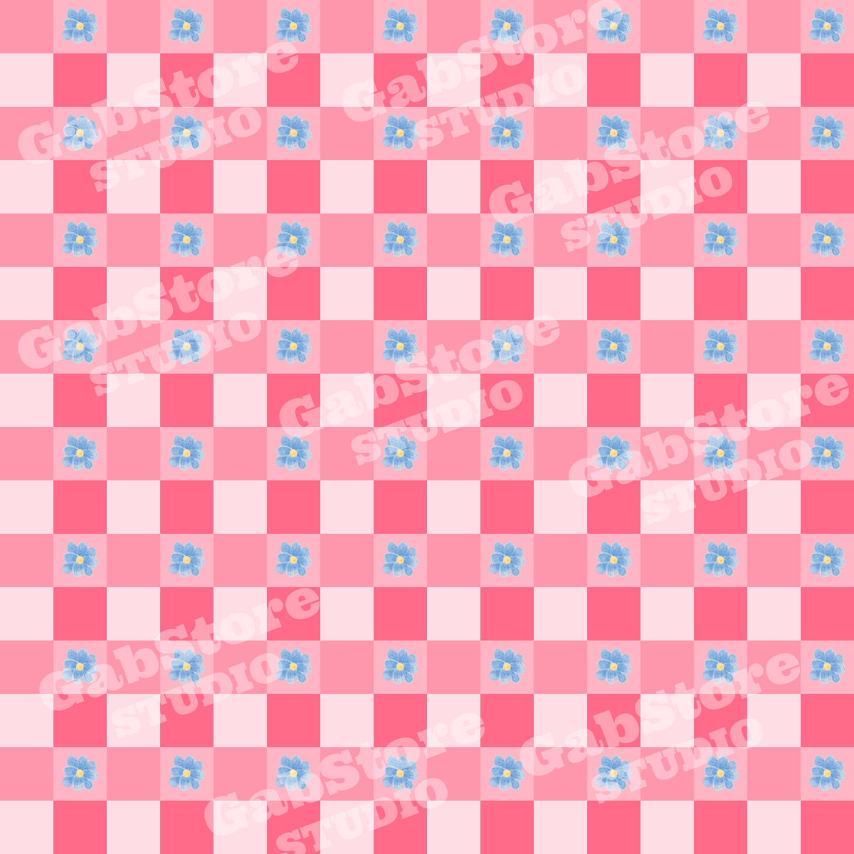 Floral Plaid | 12x12 PNG Seamless File