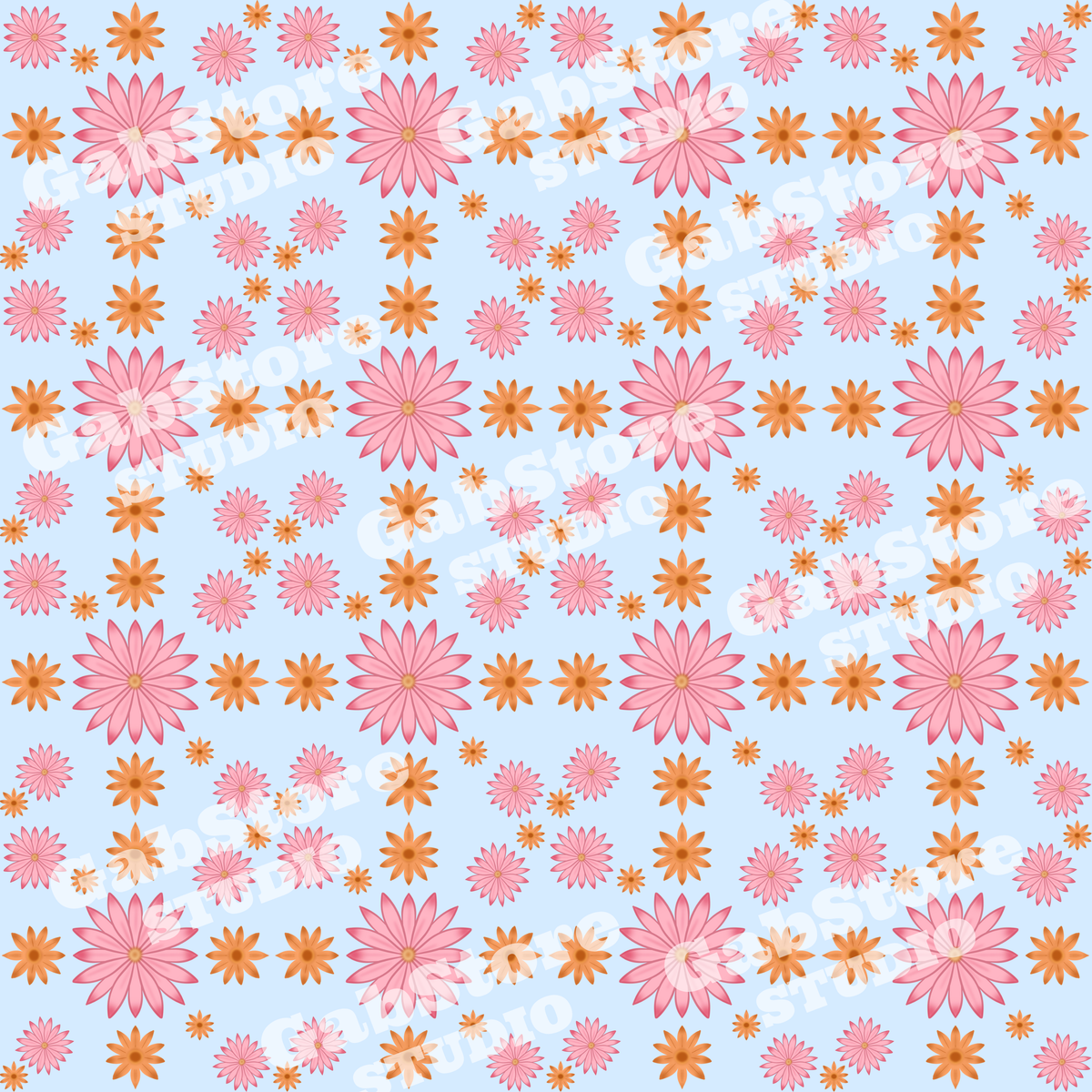 Whimsical Flower | 12x12 PNG Seamless File