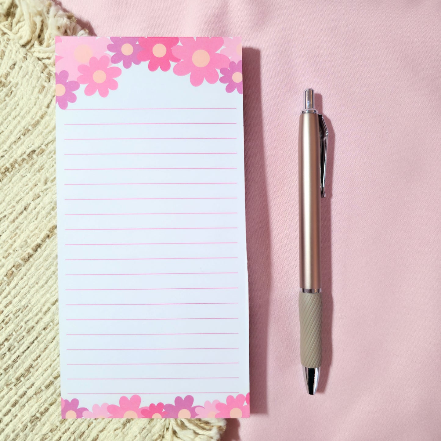 Pink Floral Notepad / Memo Pad
