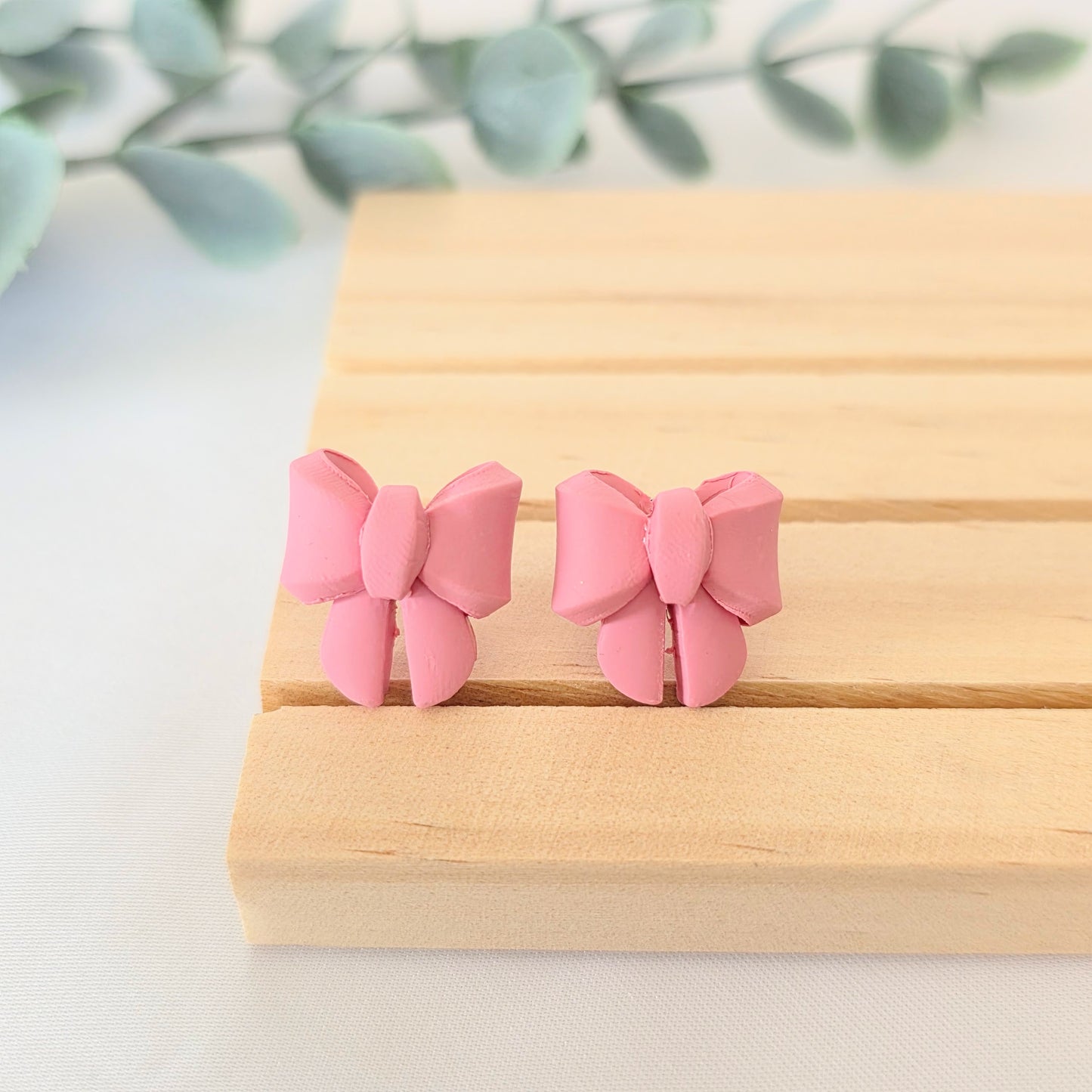 Mini Bow Clay Earrings - Multiple Colors