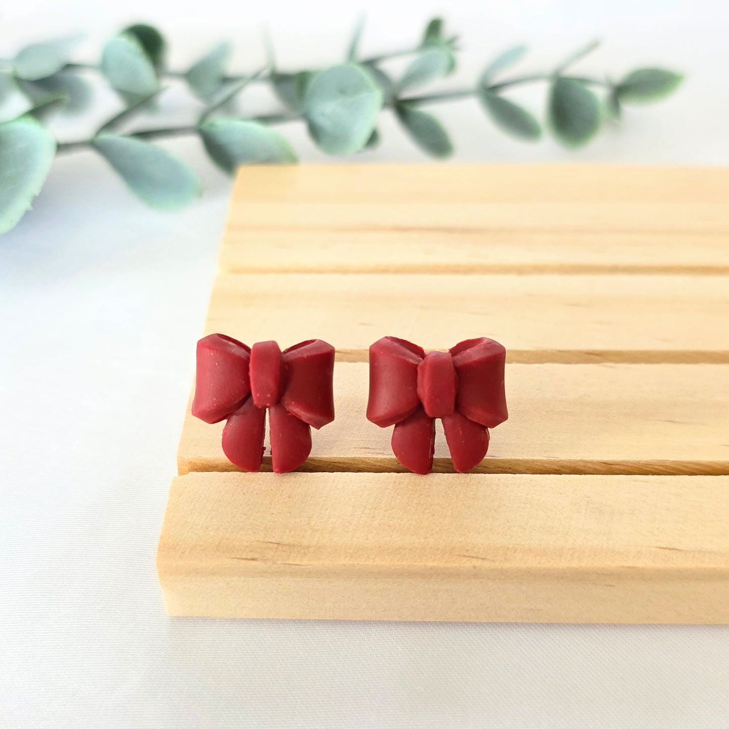 Mini Bow Clay Earrings - Multiple Colors