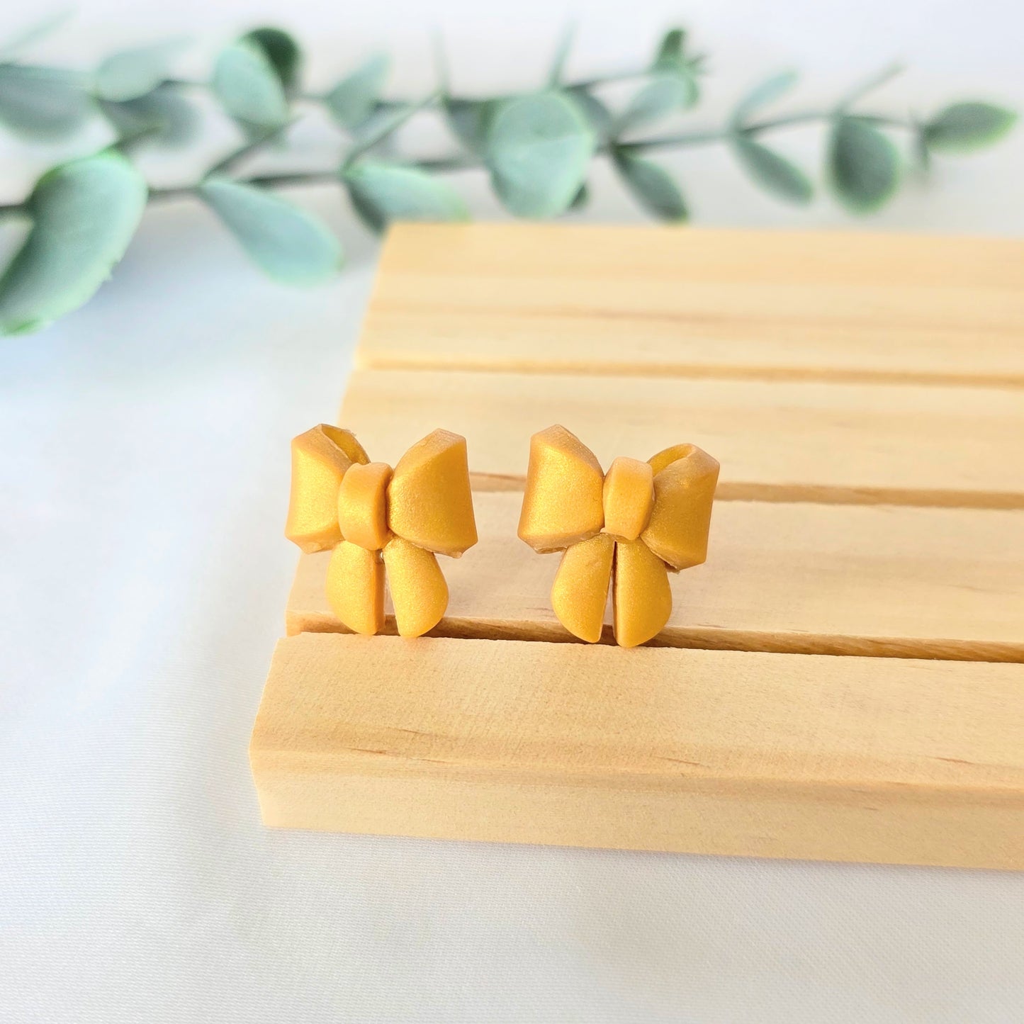 Mini Bow Clay Earrings - Multiple Colors