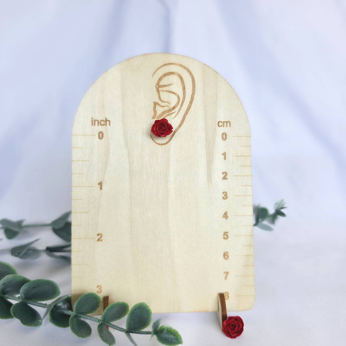 Red Rose Stud Earrings