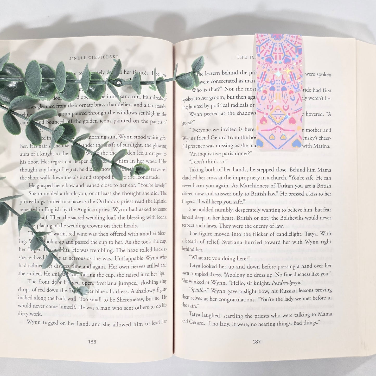 Pink Pattern | Sparkle Holographic Magnetic Bookmark