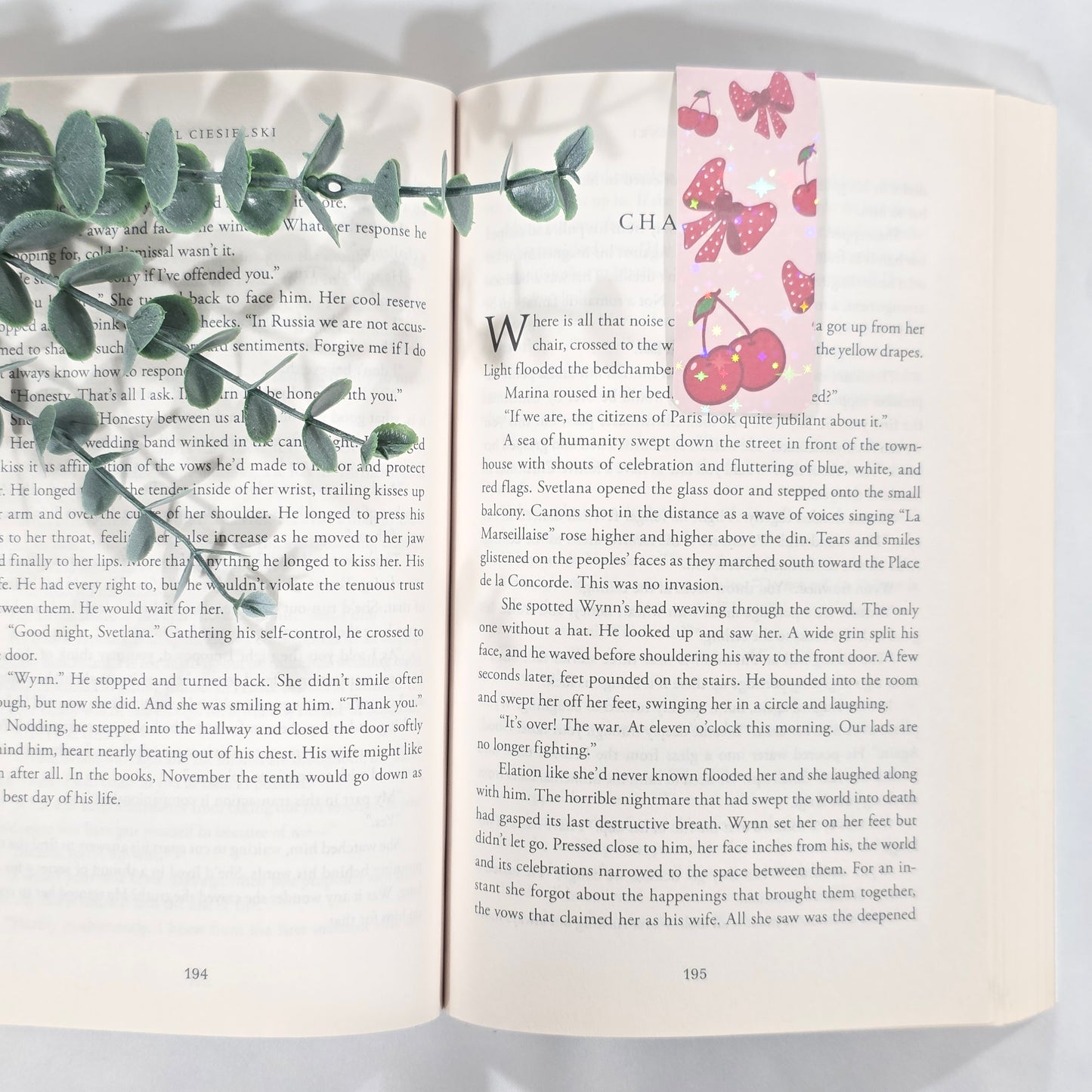 Cherry Bow | Sparkle Holographic Magnetic Bookmark