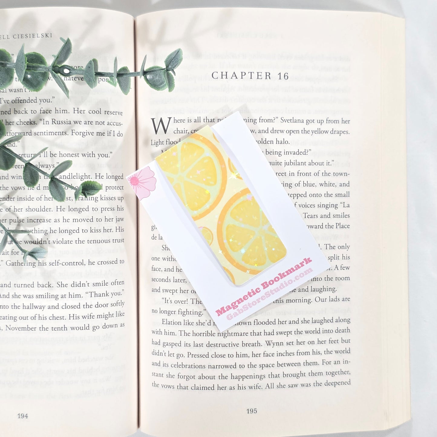 Lemon Slice | Sparkle Holographic Magnetic Bookmark