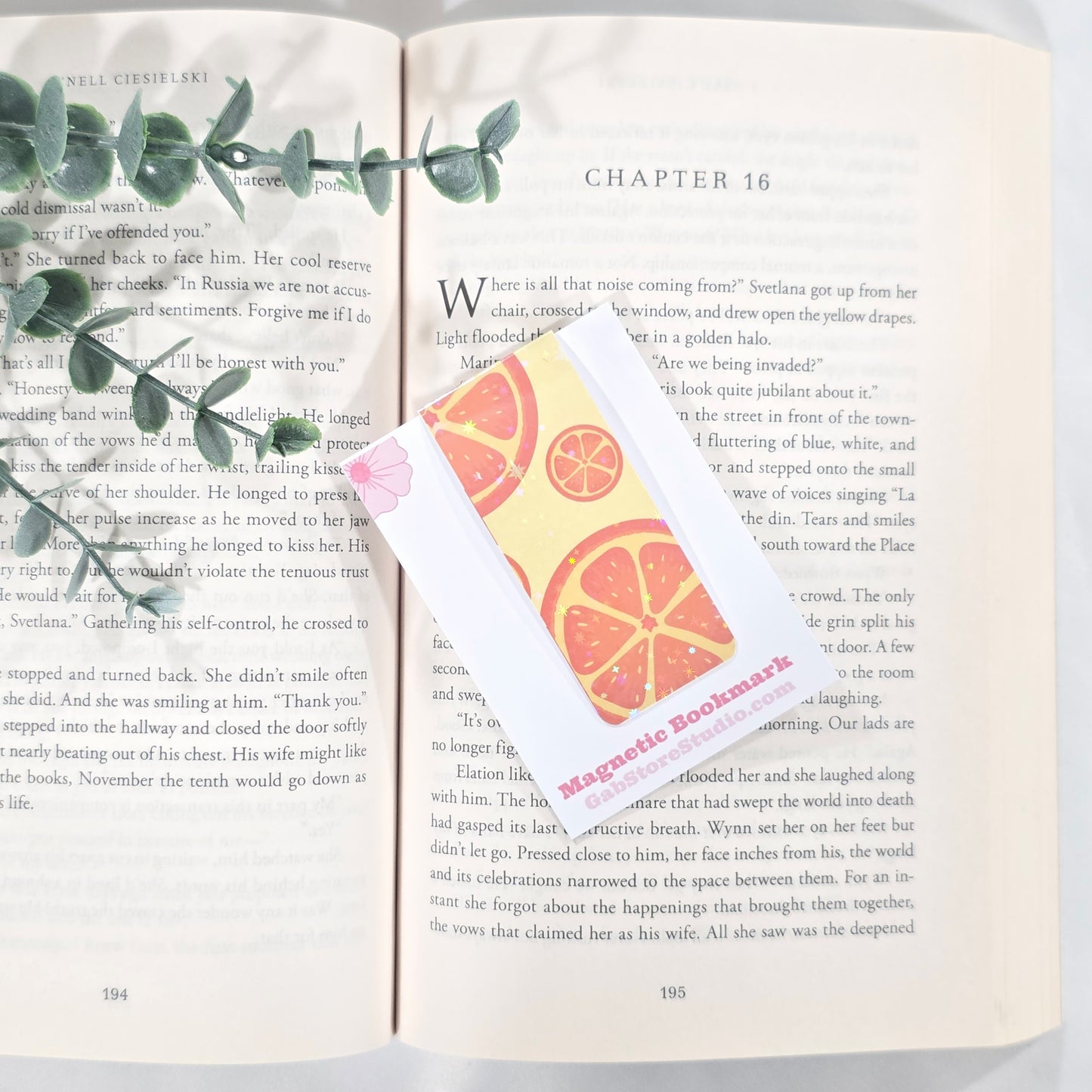 Orange Slice | Sparkle Holographic Magnetic Bookmark