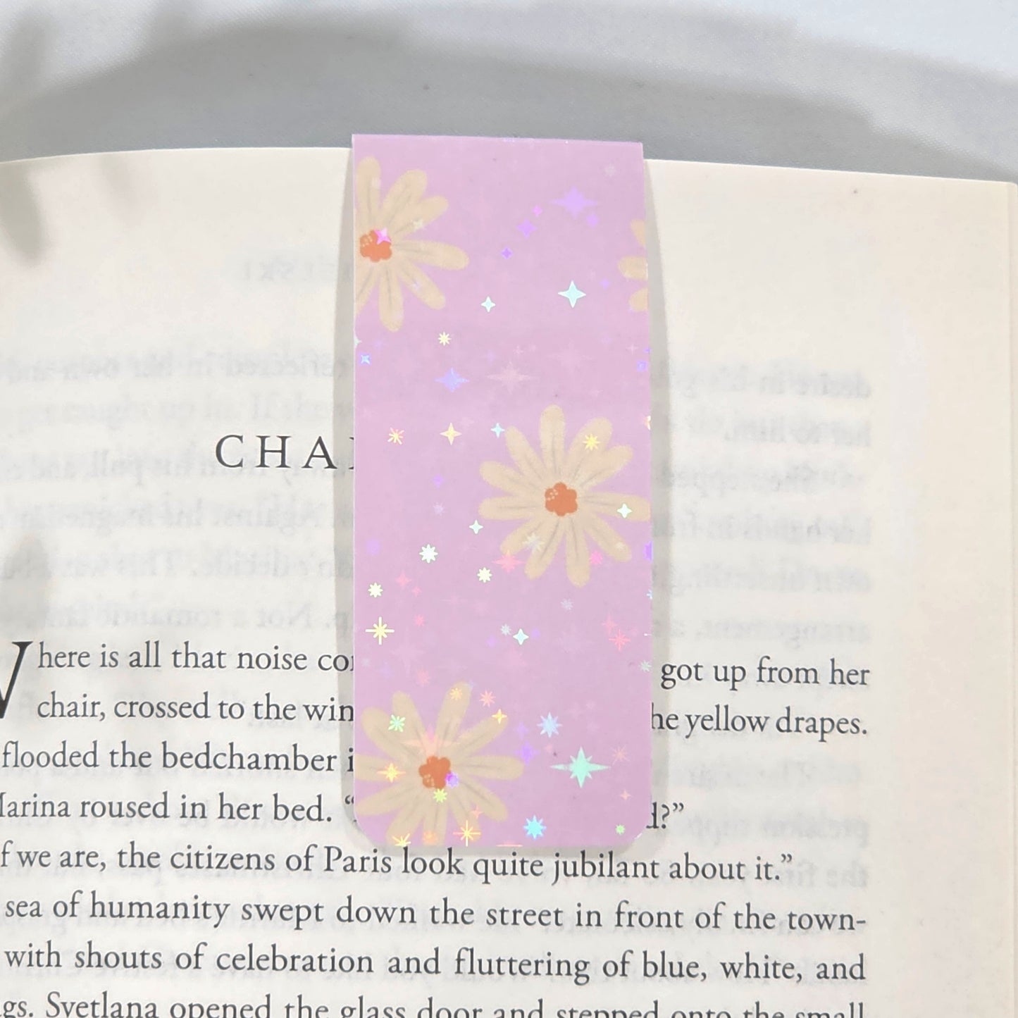 Daisy Flowers | Sparkle Holographic Magnetic Bookmark