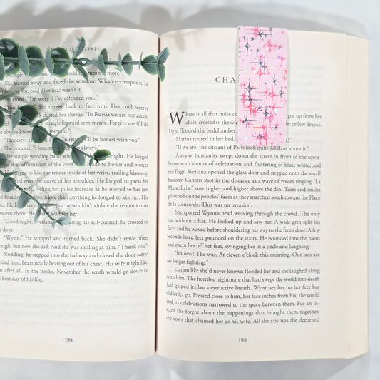 Pink Stars | Sparkle Holographic Magnetic Bookmark