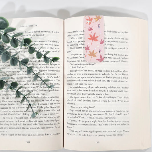 Fall Leaves | Sparkle Holographic Magnetic Bookmark