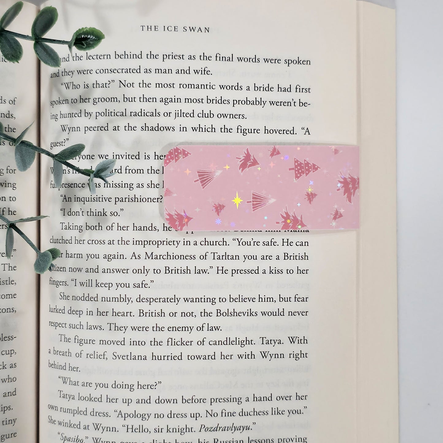 Pink Christmas Tree | Sparkle Holographic Magnetic Bookmark