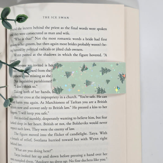 Green Christmas Tree | Sparkle Holographic Magnetic Bookmark