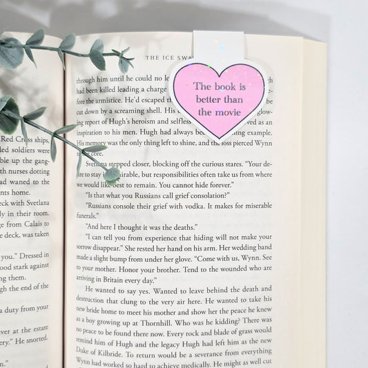 Pink Heart | Sparkle Holographic Magnetic Bookmark