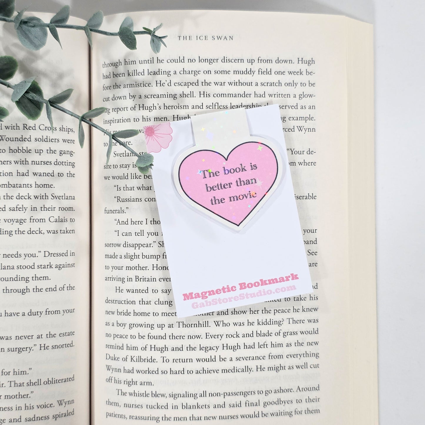 Pink Heart | Sparkle Holographic Magnetic Bookmark