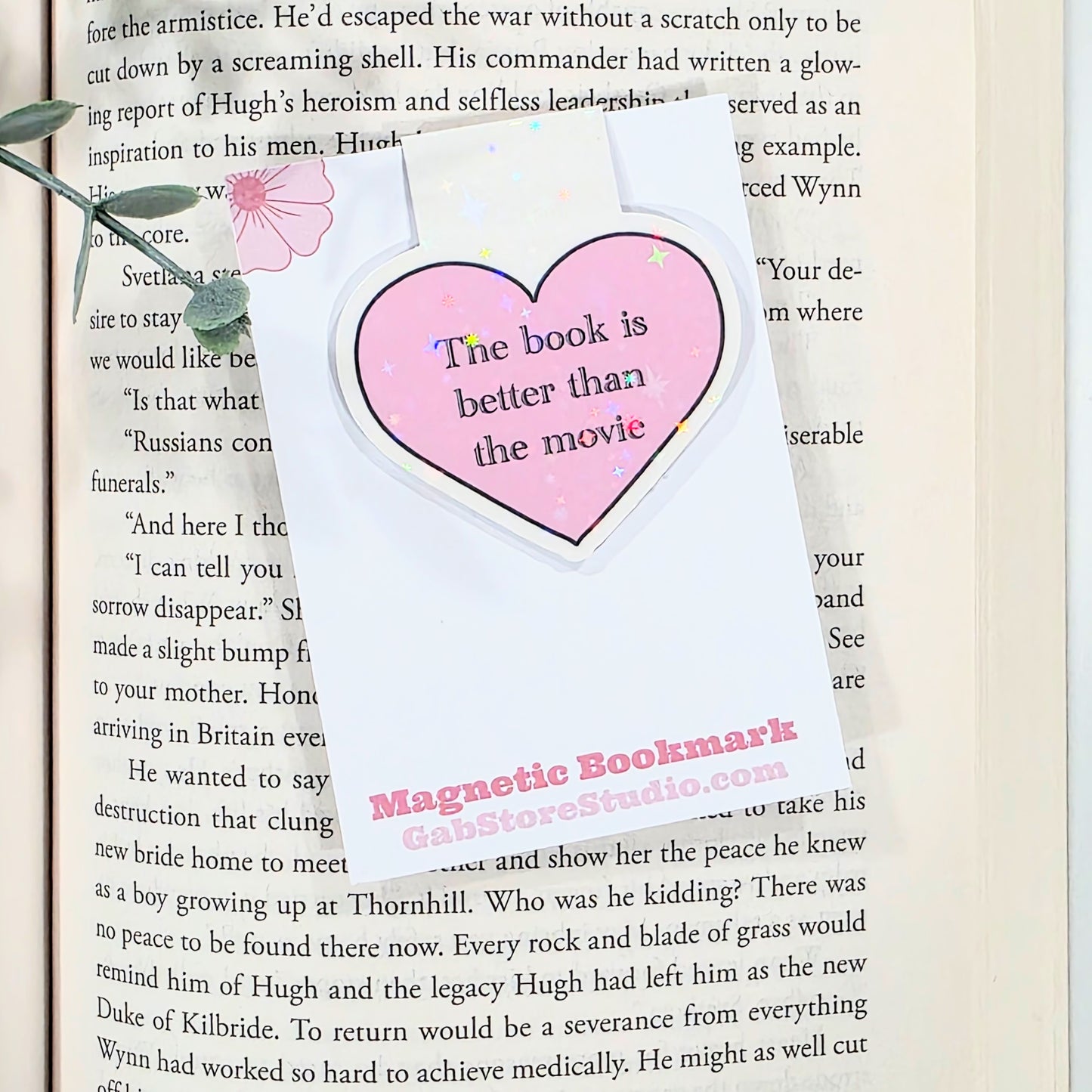 Pink Heart | Sparkle Holographic Magnetic Bookmark