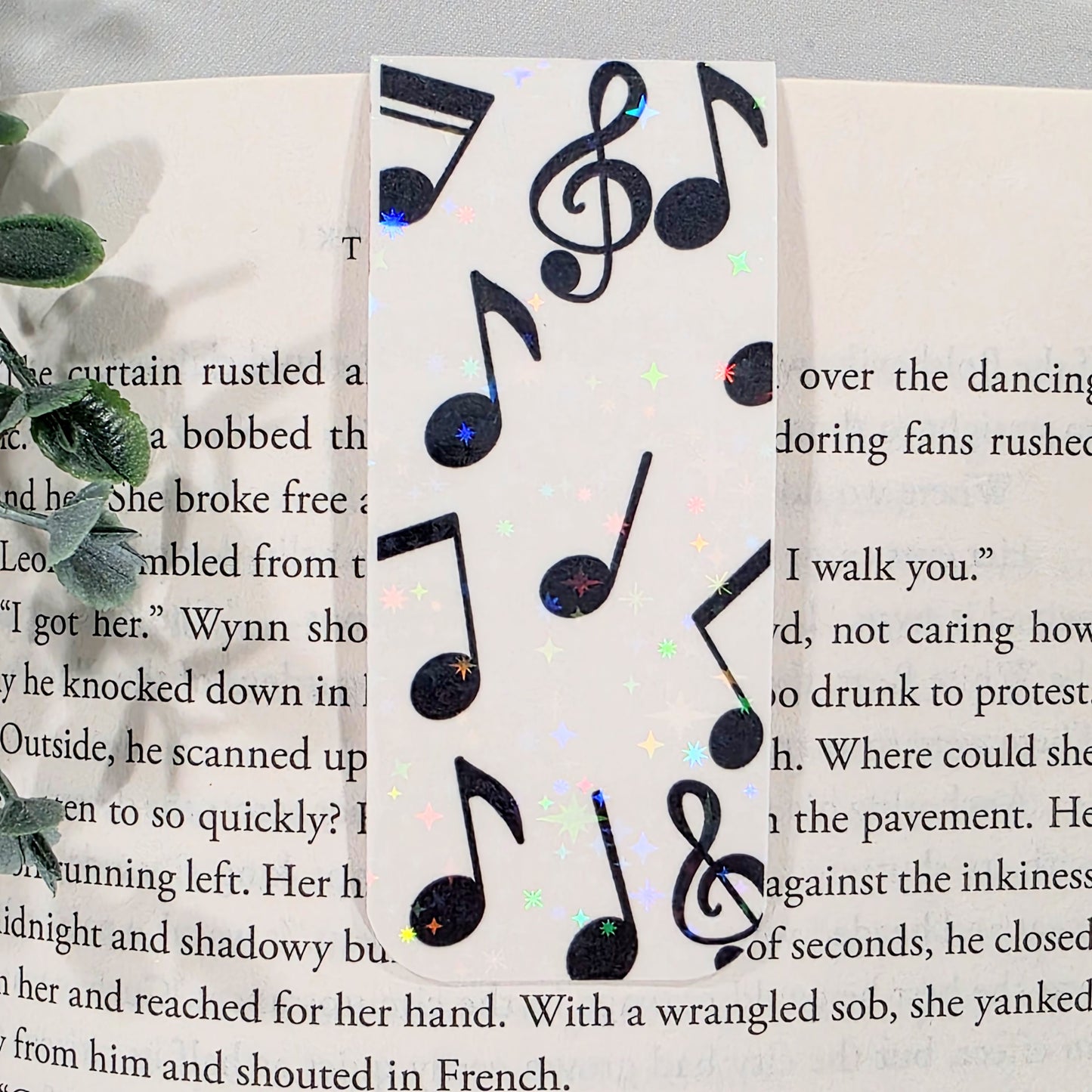 Musical Notes | Sparkle Holographic Magnetic Bookmark