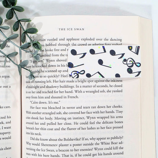 Musical Notes | Sparkle Holographic Magnetic Bookmark