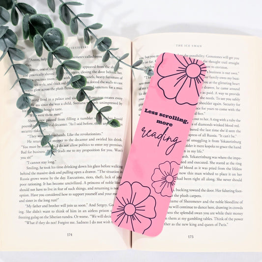 Less Scrolling, More Reading | Bookmark (2x7")