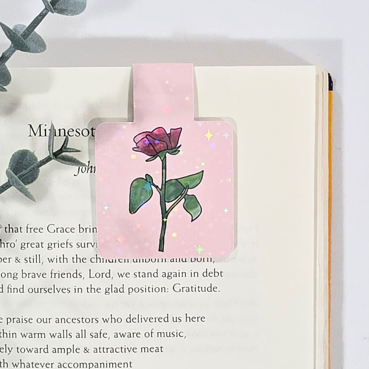 Rose | Sparkle Holographic Magnetic Bookmark