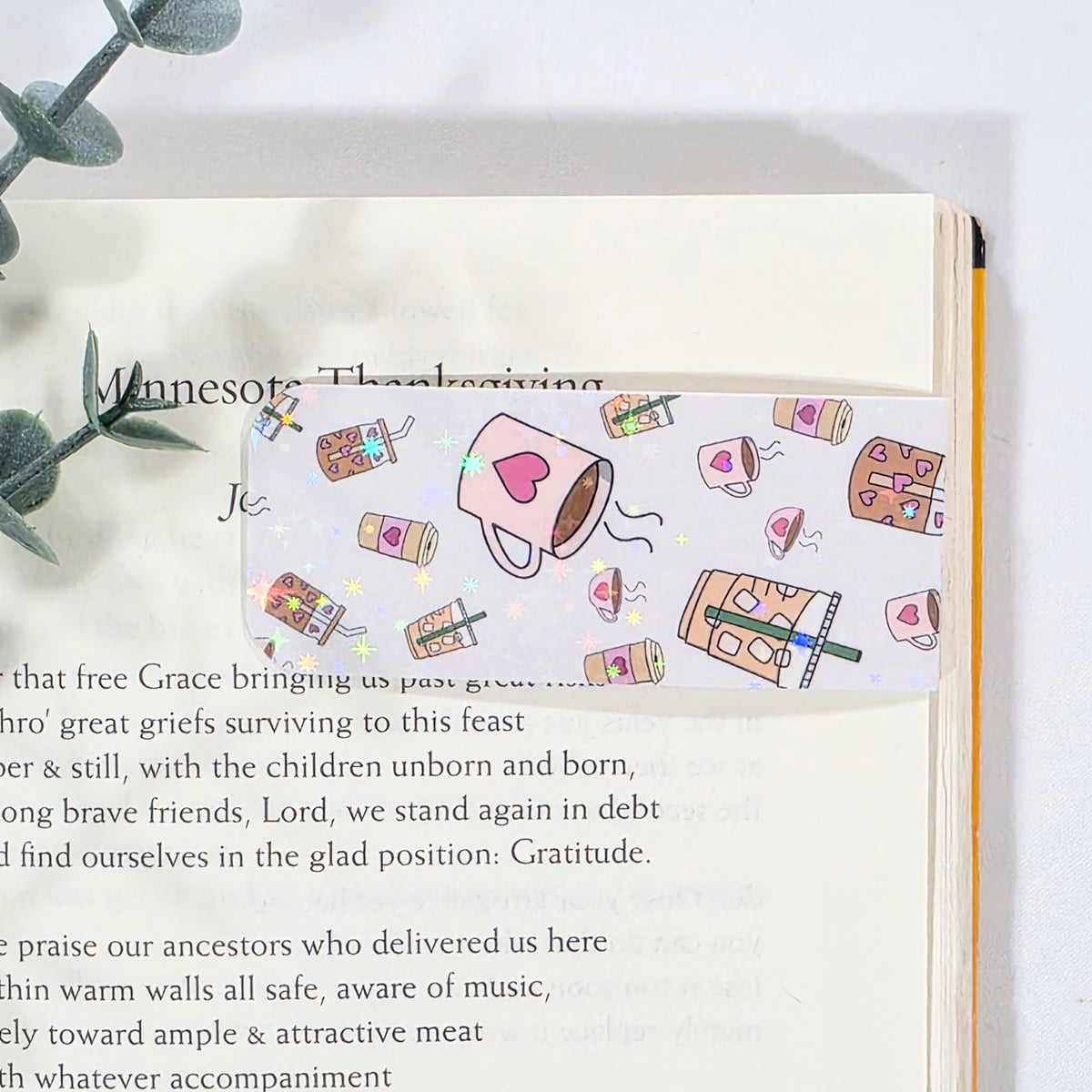 Coffee | Sparkle Holographic Magnetic Bookmark