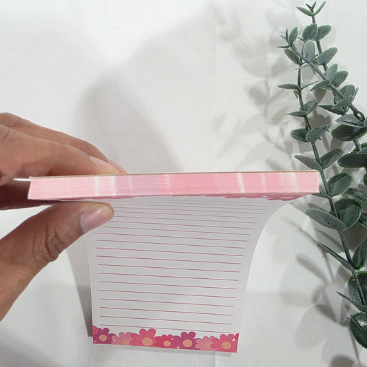 Pink Floral Notepad | Memo Pad