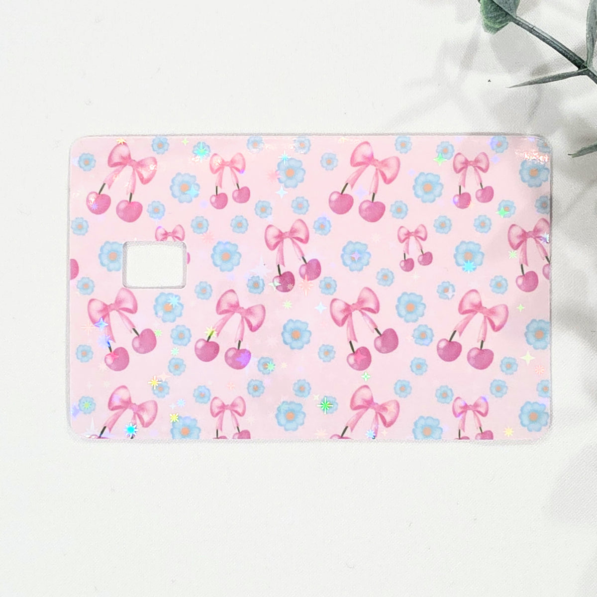 Credit Card Skin Sticker – Pink Cherries Pattern