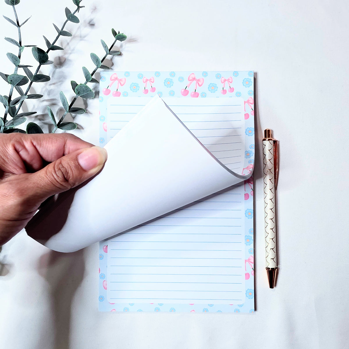 Cherries and Bows Notepad | Memo Pad