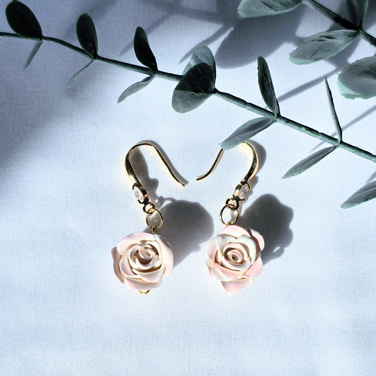 Handmade Rose Dangle Earrings