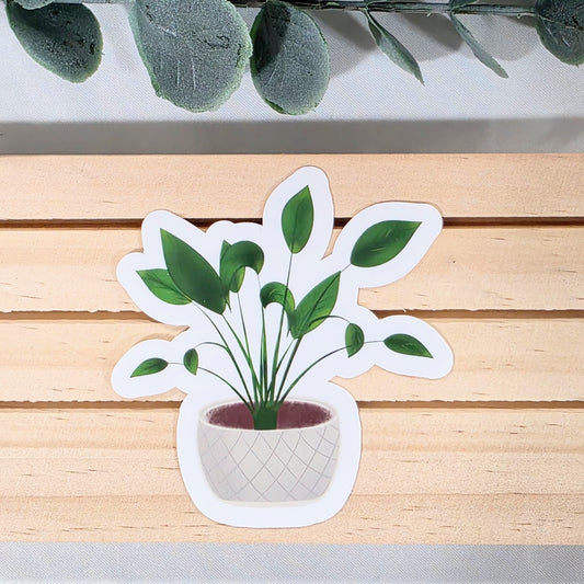White Potted Plant | Vinyl Sticker