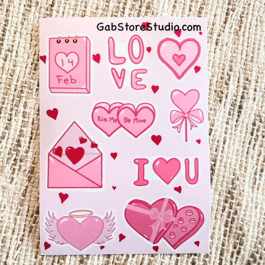 Pink Valentine’s Day Sticker Sheet