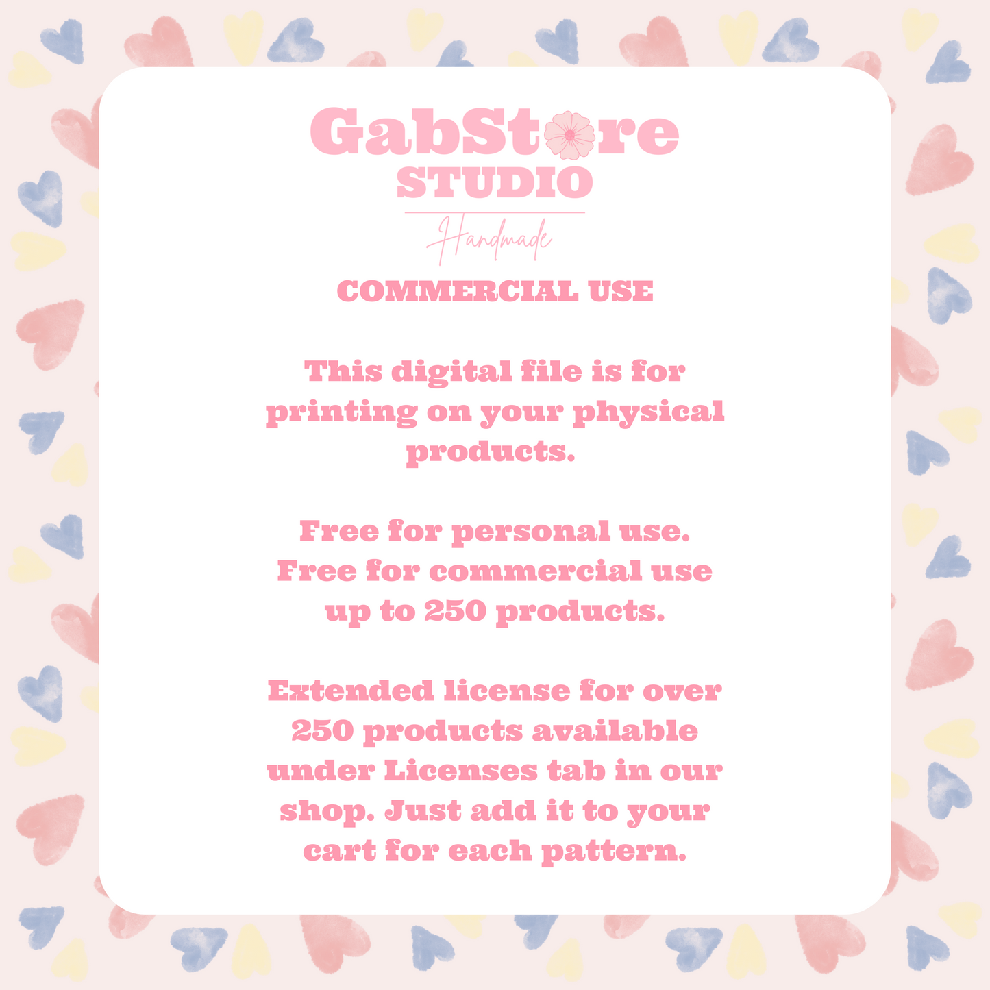 Pastel Hearts | 12x12 PNG Seamless File