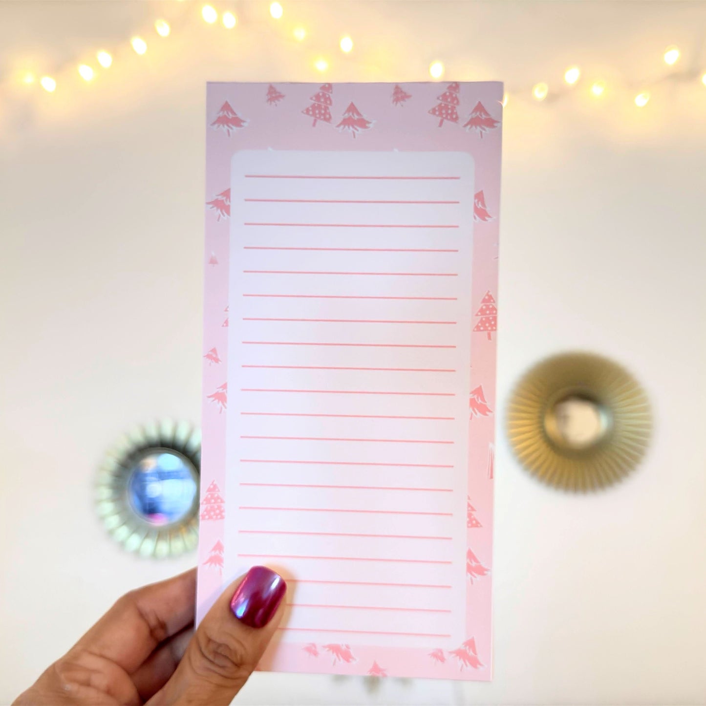 Pink Christmas handmade notepad