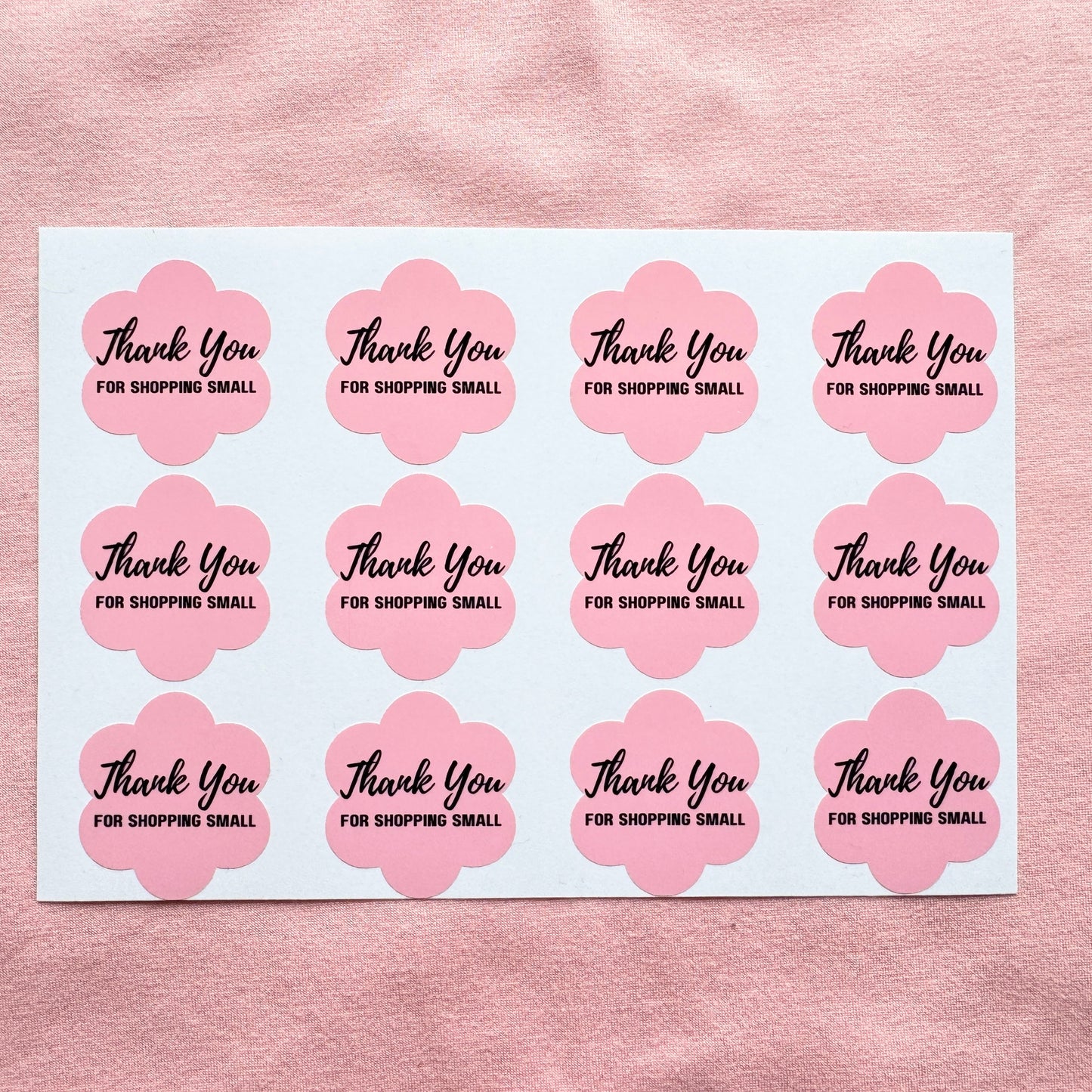 Thank You for Shopping Small 24 stickers (Flower) | Vinyl Stickers