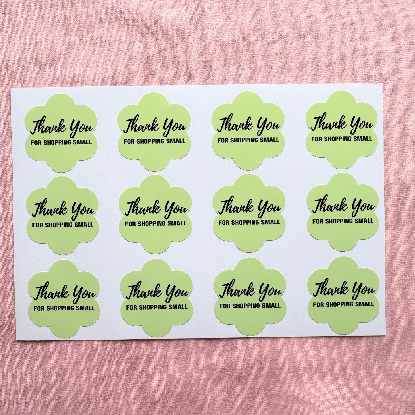 Thank You for Shopping Small 24 stickers (Flower) | Vinyl Stickers
