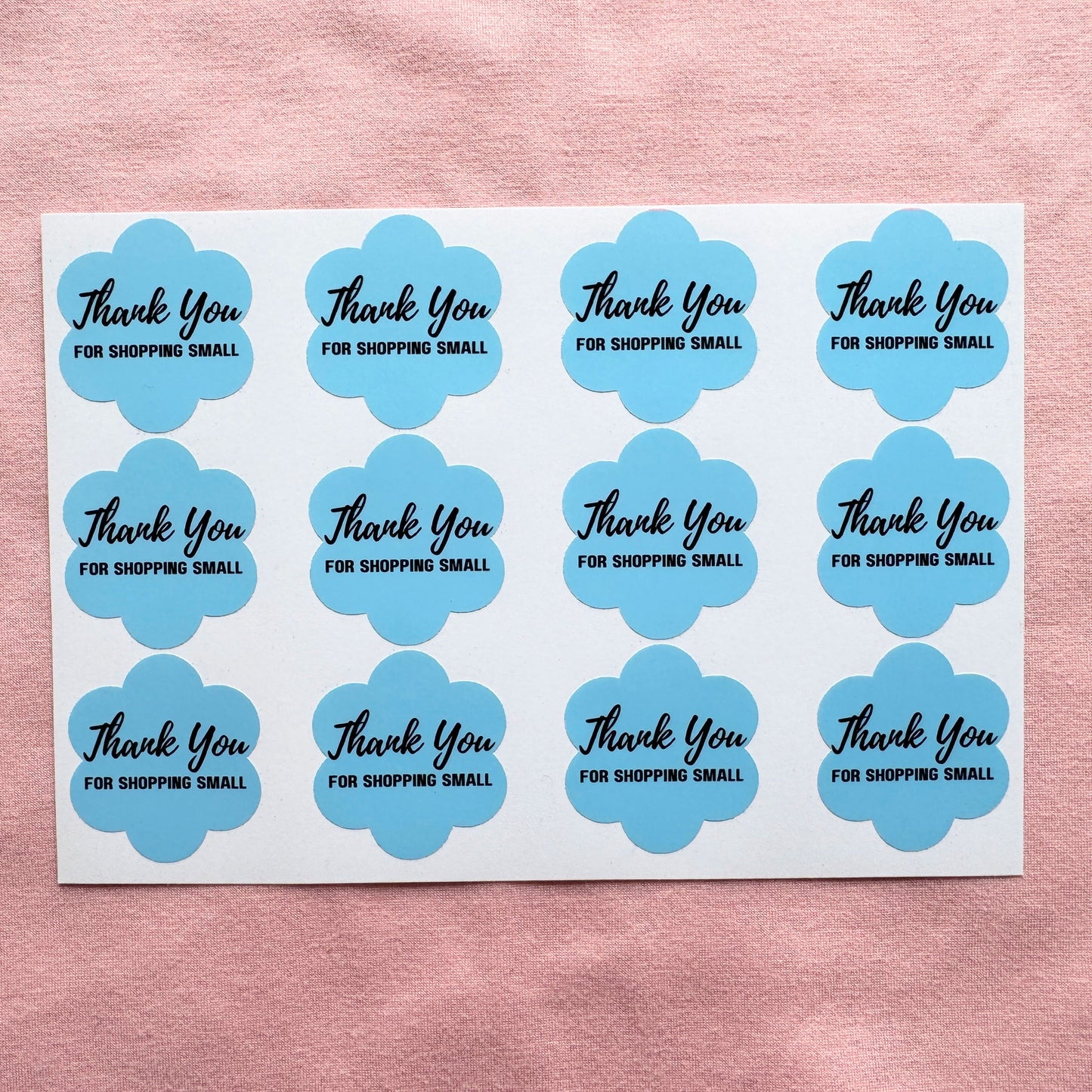 Thank You for Shopping Small 24 stickers (Flower) | Vinyl Stickers