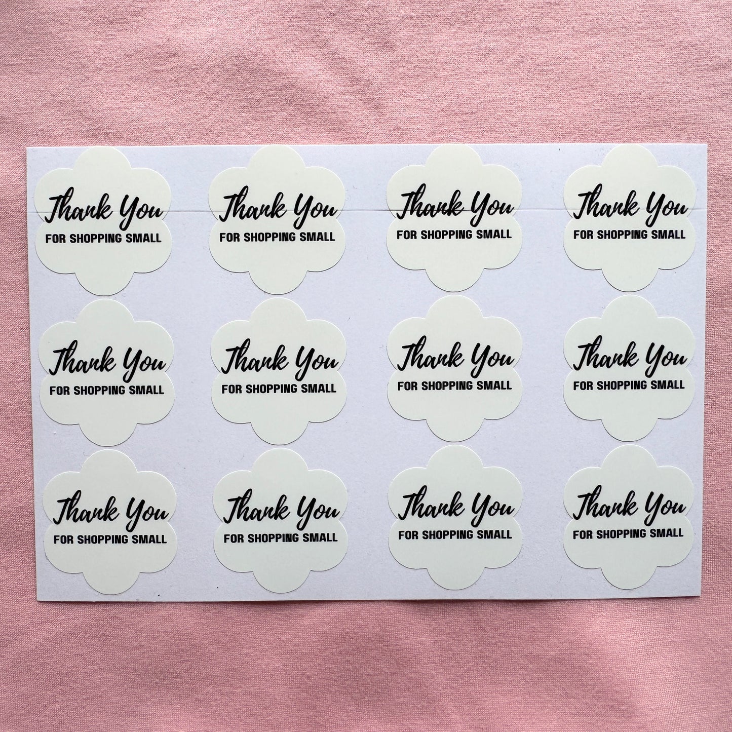 Thank You for Shopping Small 24 stickers (Flower) | Vinyl Stickers