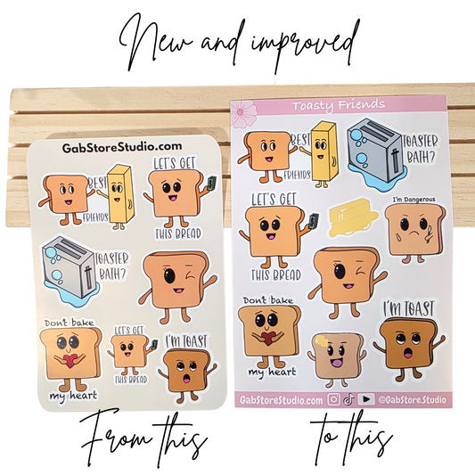 Toastie Friends Sticker Sheet