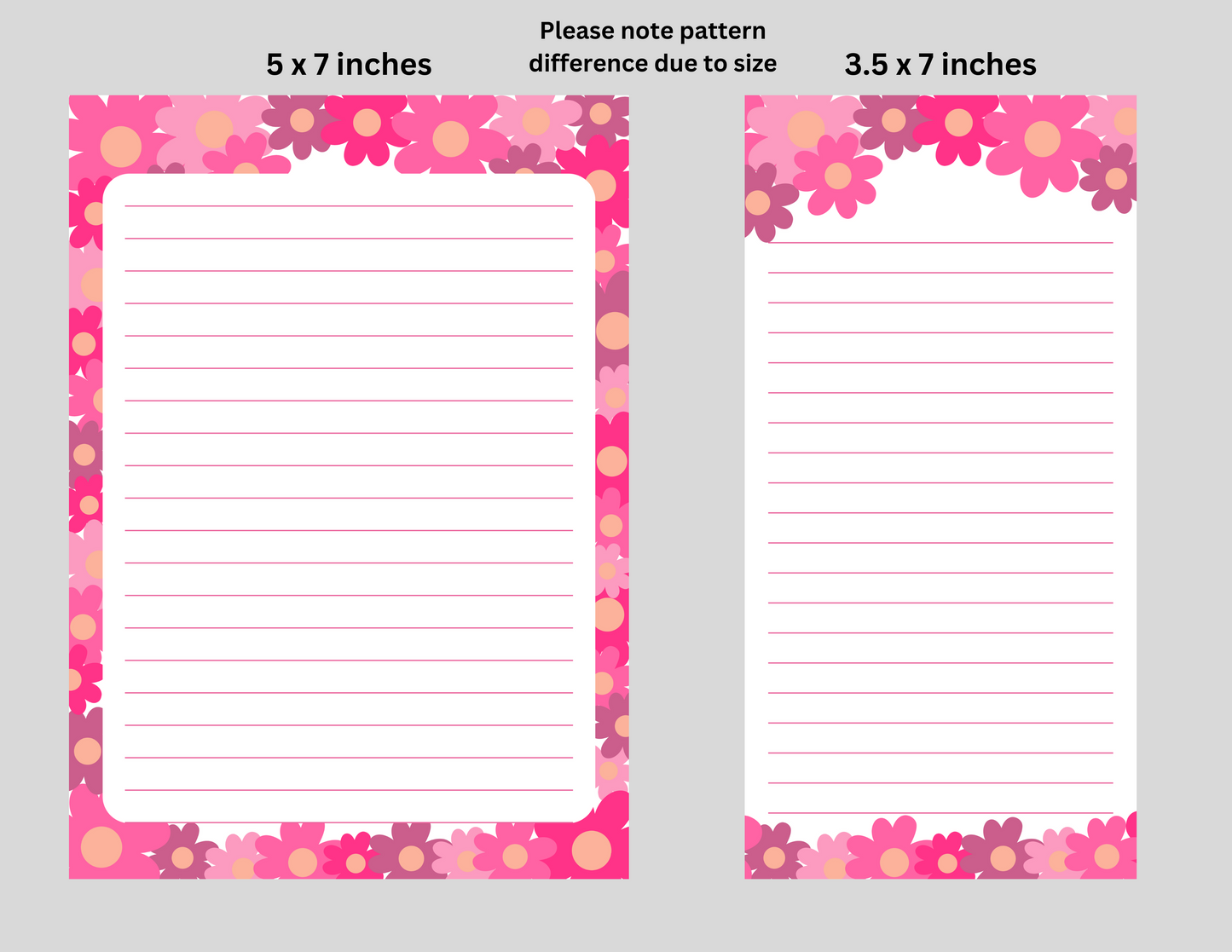 Pink Floral Notepad / Memo Pad