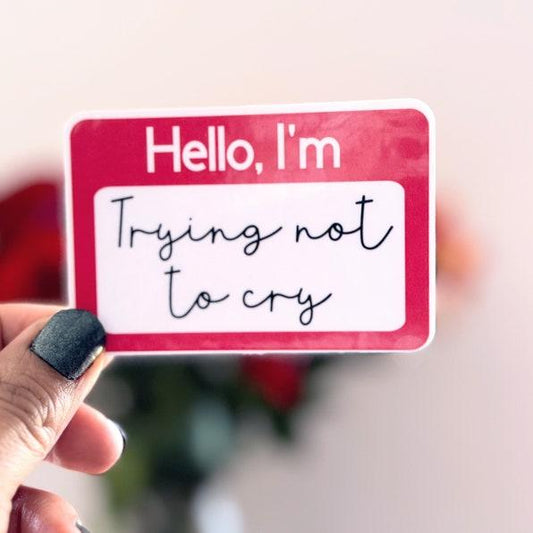 Hola, estoy tratando de no llorar - Pegatina de vinilo