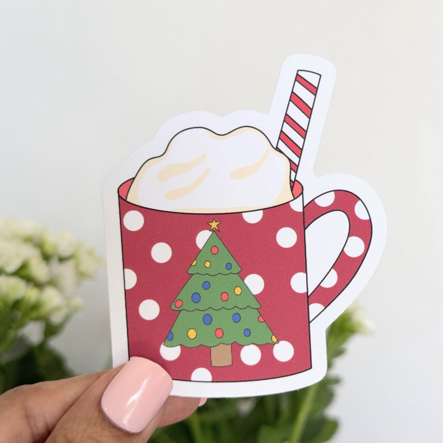 Hot Cocoa Mug Christmas Vinyl Sticker