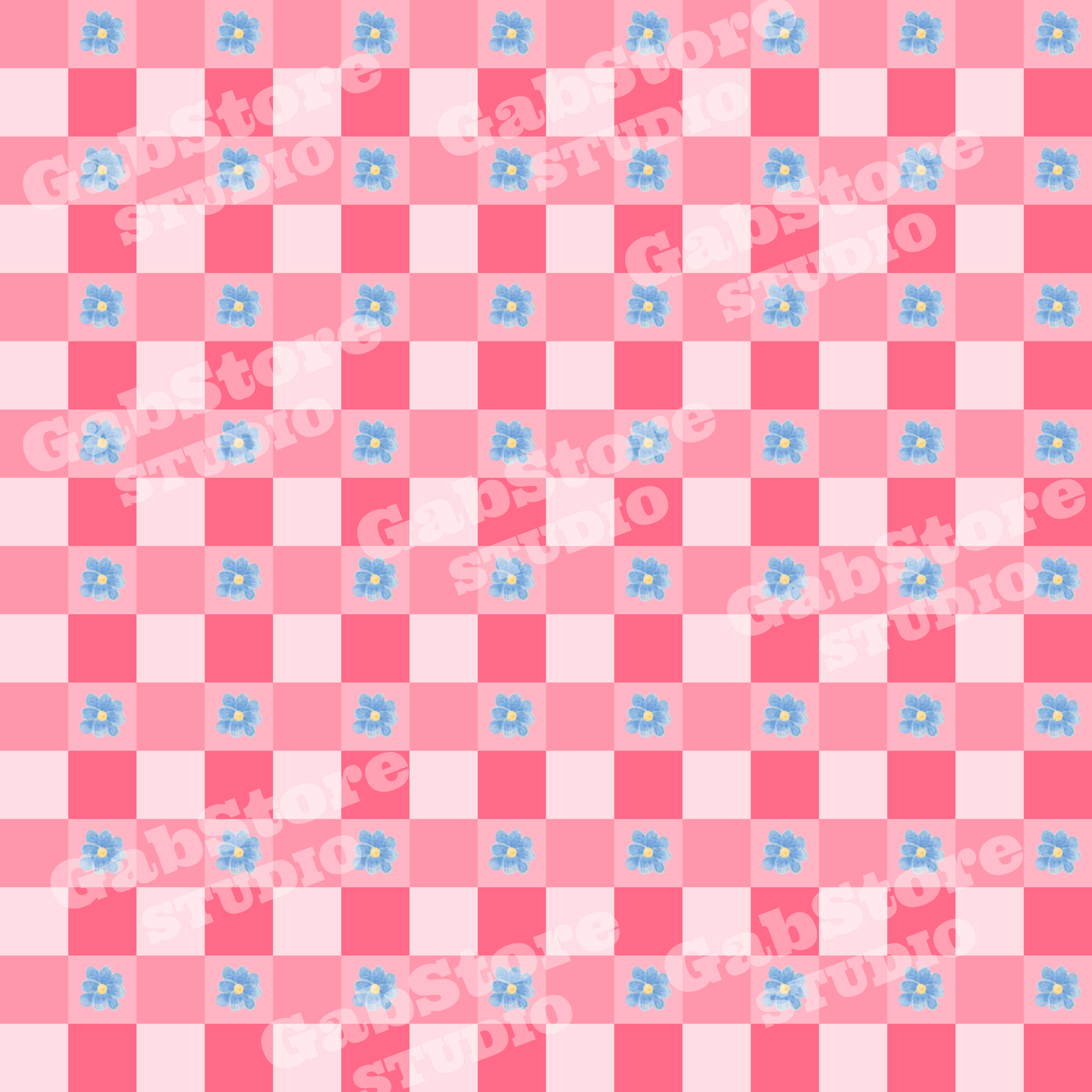 Floral Plaid | 12x12 PNG Seamless File