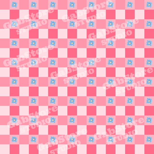 Floral Plaid | 12x12 PNG Seamless File