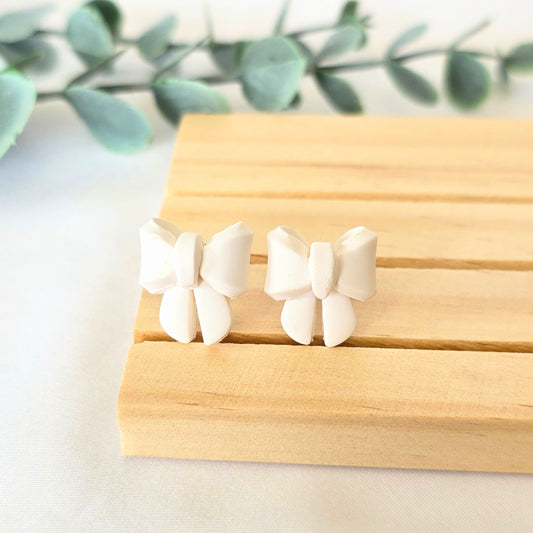 Mini Bow Clay Earrings - Multiple Colors