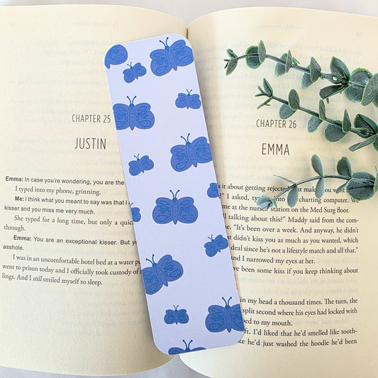 Blue Butterflies Matte Bookmark