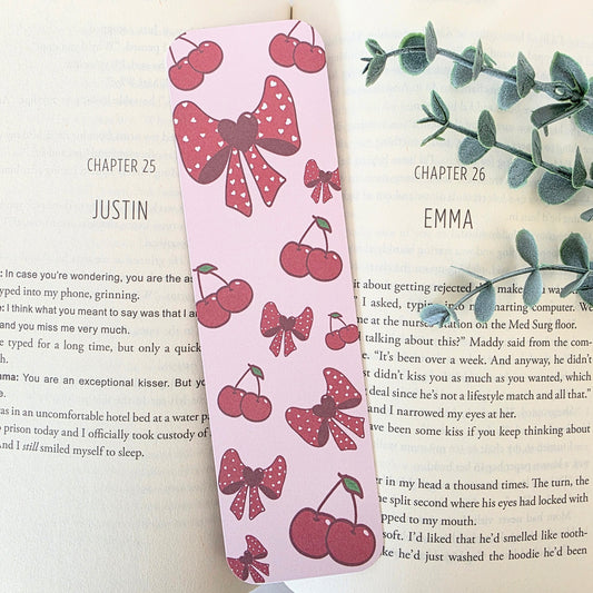 Valentine’s Day Red Bows & Cherries Bookmark