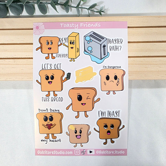 Toastie Friends Sticker Sheet