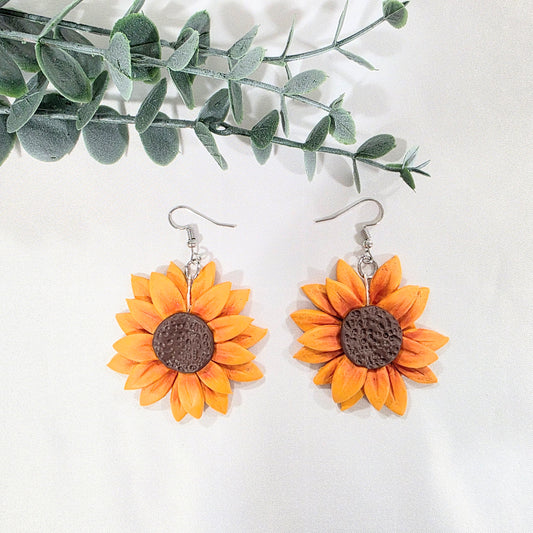 Handmade Sunflower Earrings
