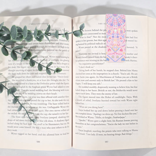 Pink Pattern | Sparkle Holographic Magnetic Bookmark