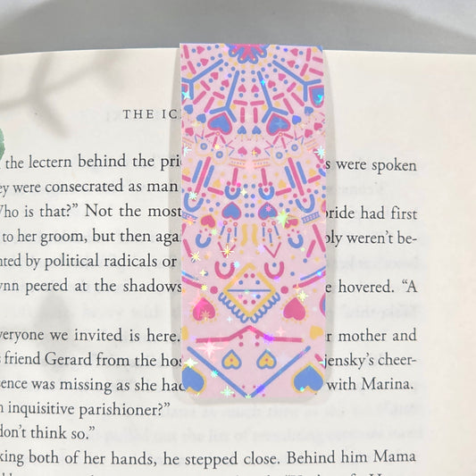 Pink Pattern | Sparkle Holographic Magnetic Bookmark