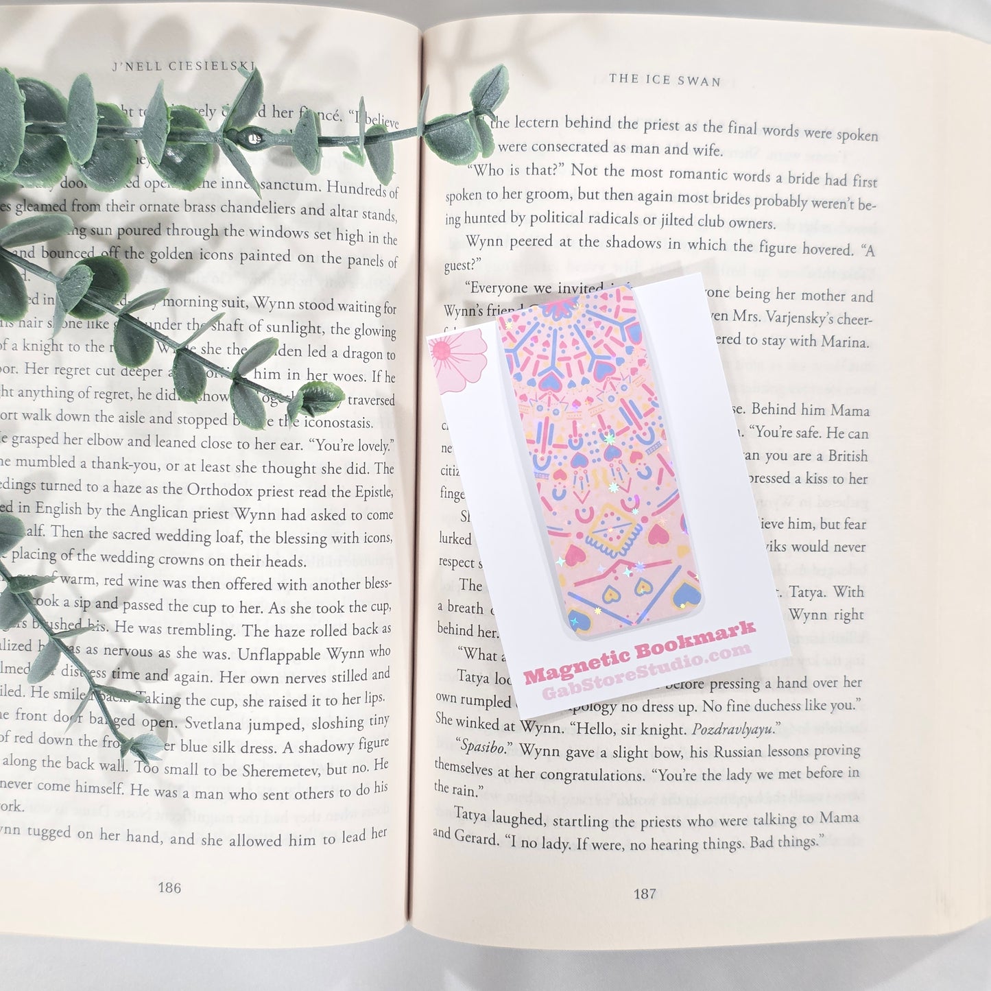 Pink Pattern | Sparkle Holographic Magnetic Bookmark